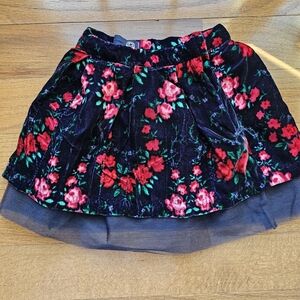 Janie And Jack Floral Velvet Skirt